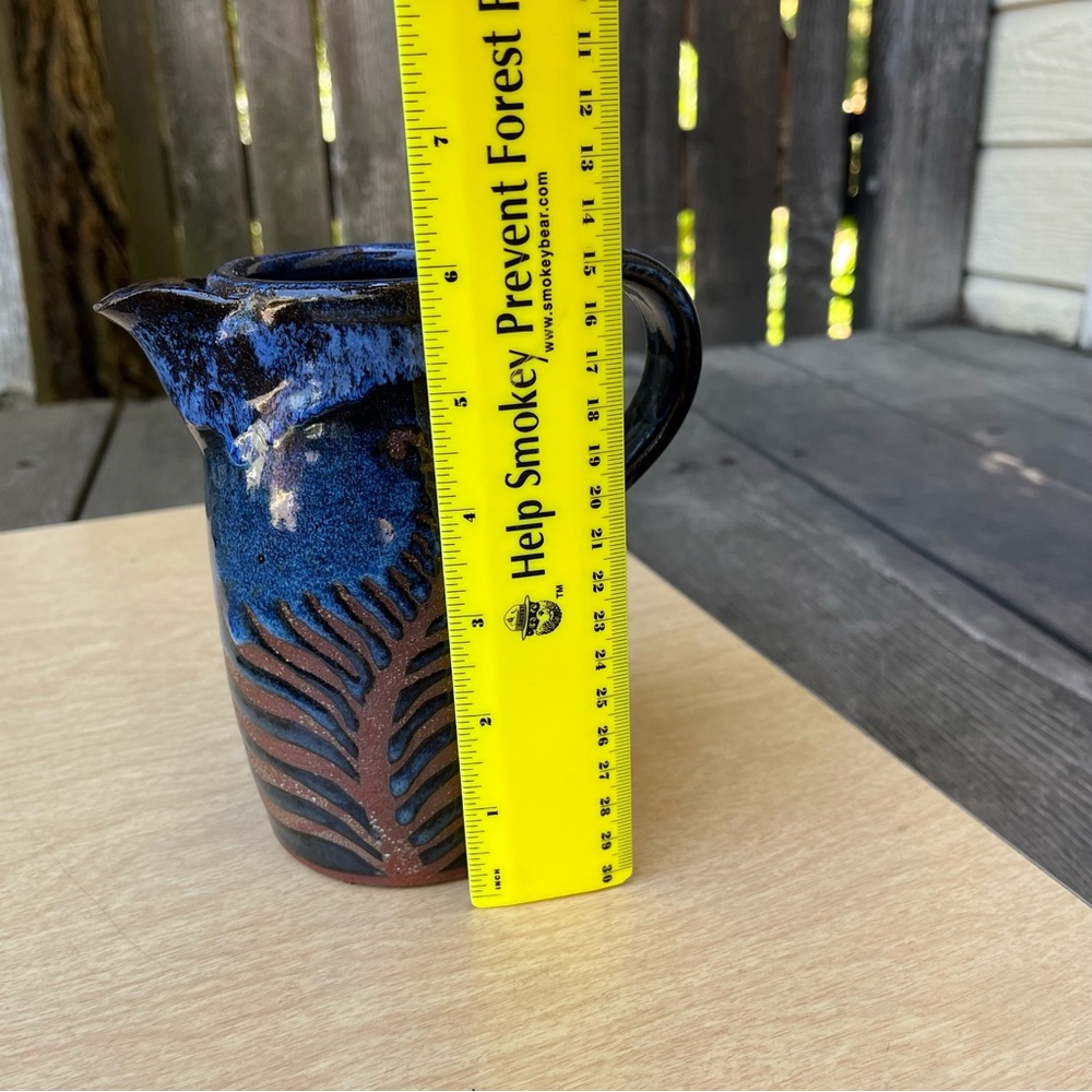 Handmade Ceramic Pitcher In Blue & Brown - Picture 12 of 15